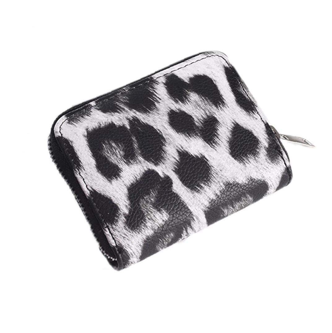 Lankater Women's Style 1 1Pcs Leopard Print Purse For Pu Leather Small Clutch Wallet Coin Zipper Purse Card Holder Wallets