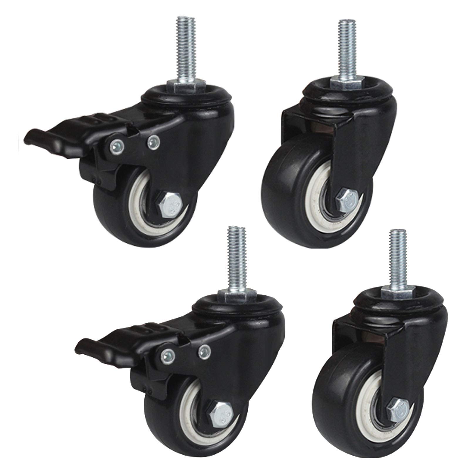 Zguouzantye Black 4 1.5In Heavy Duty Swivel Caster Wheels For Workbench