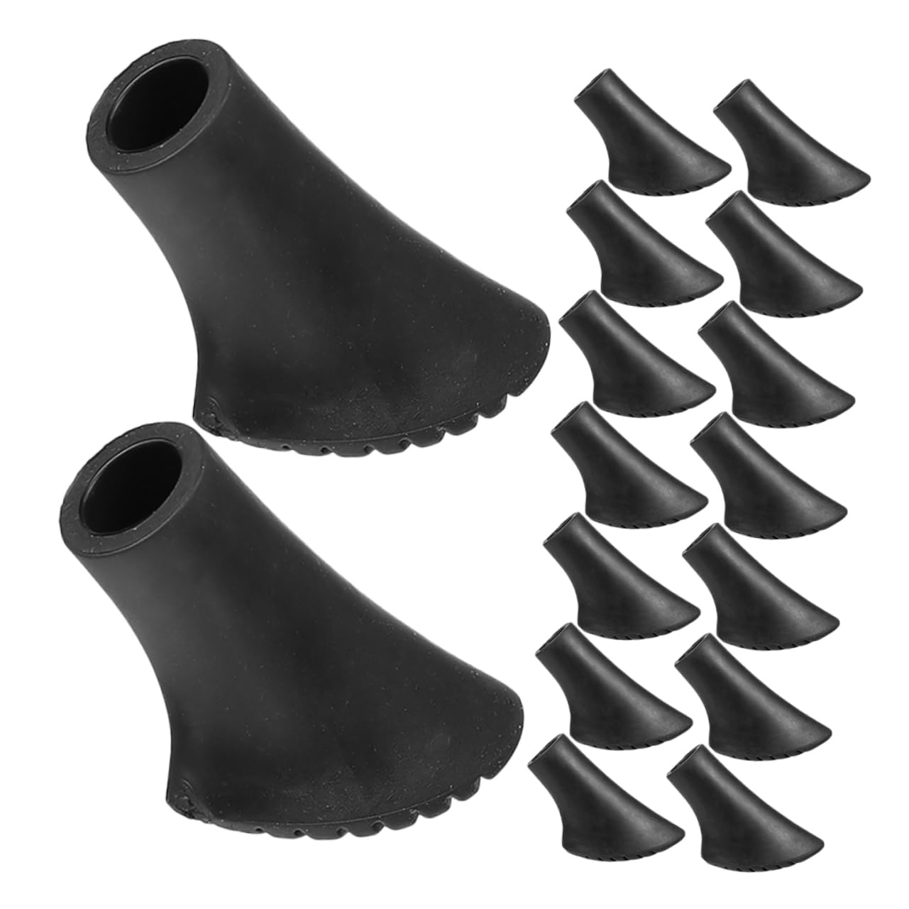 WOONEKY 30 Stück Gummipuffer für Wanderstöcke Rutsch Pads für Trekkingstöcke Langlebige und Rutschfeste Fußpolster für Outdoor Aktivitäten und Beim