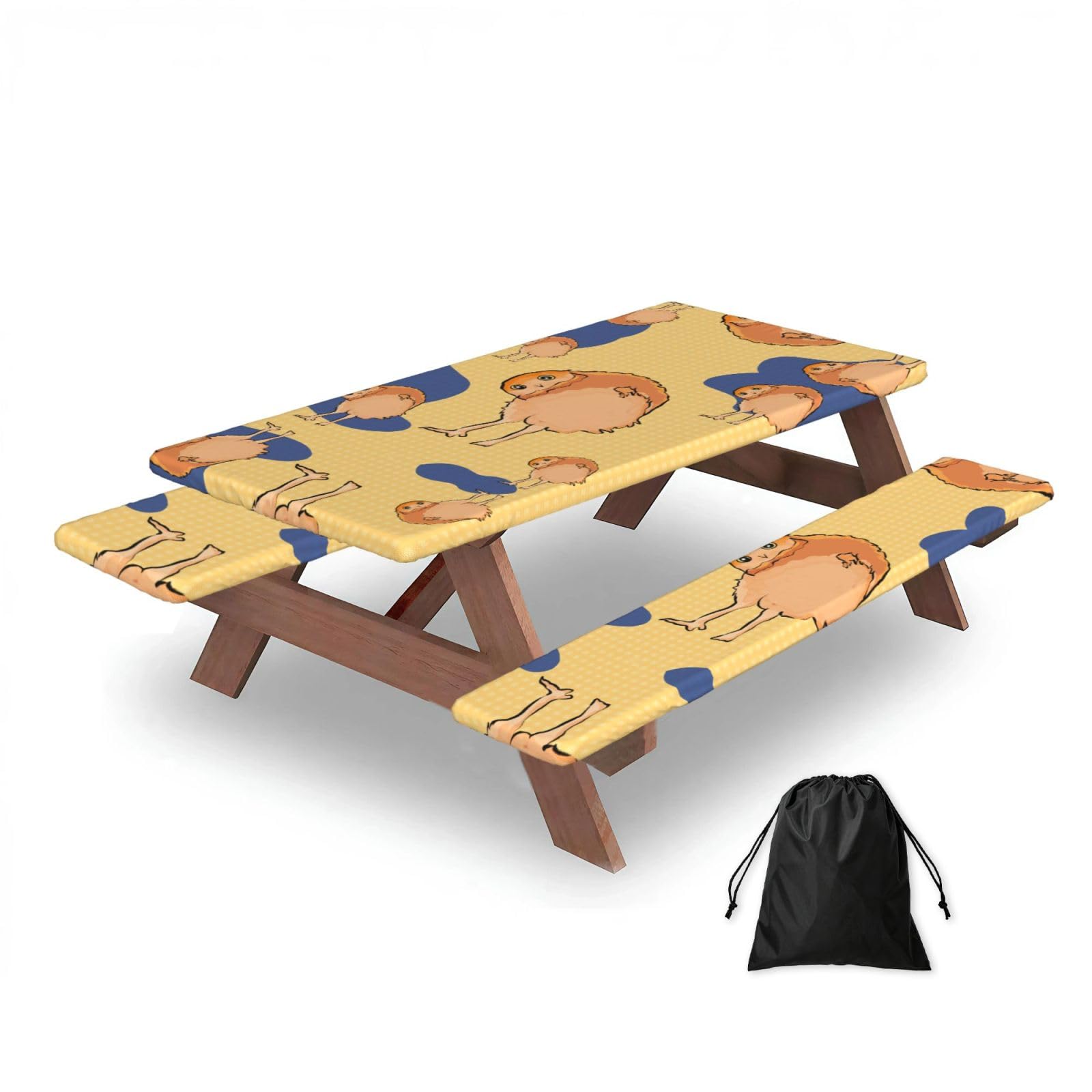 Zqytgfdc Black Crooked Owl Rectangular Water-Repellent Picnic Tablecloths, Outdoor Camping, Picnic, Bbq
