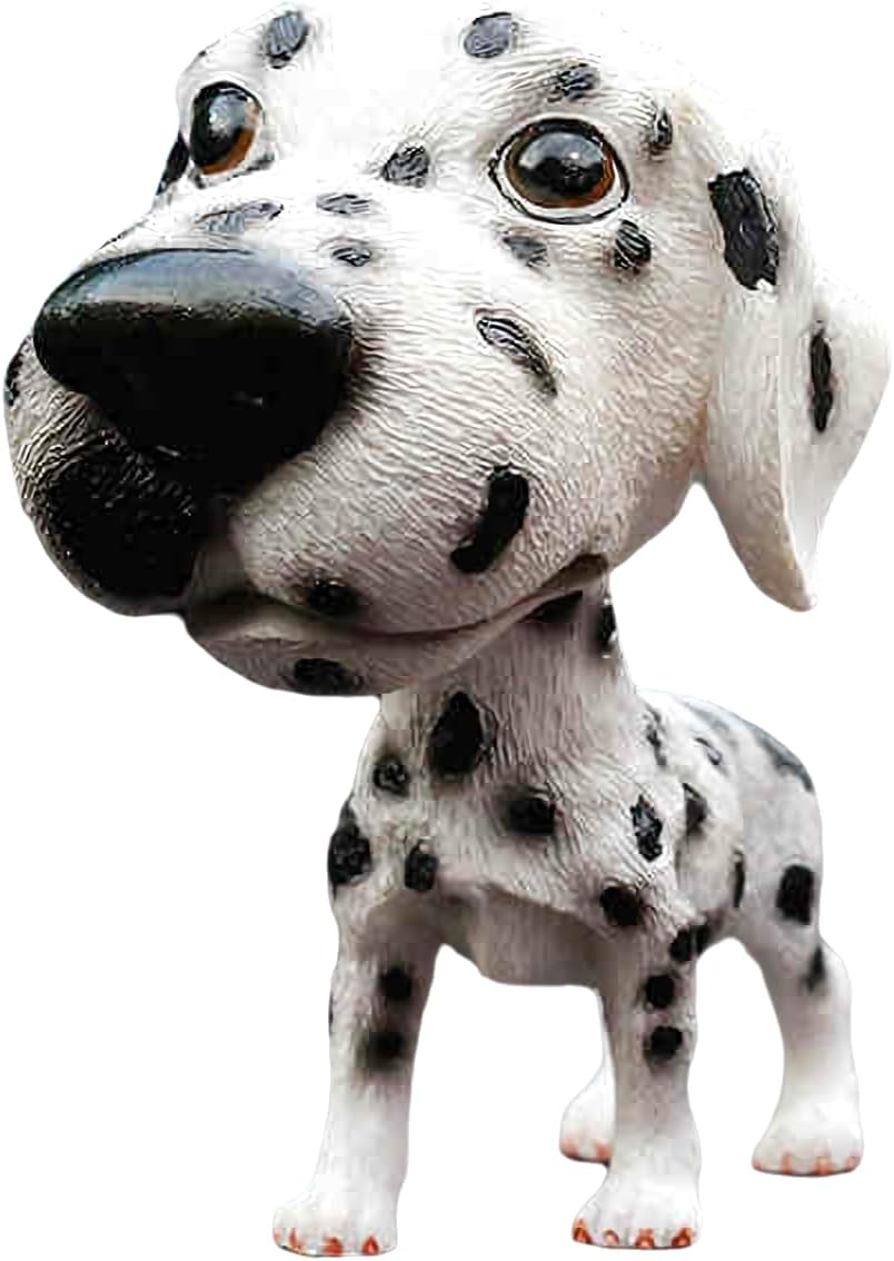 Bobbing Head Dogs Resin Shaking Dog Figurine Nodding Puppy Dog Doll for Car Interior Dashboard Decor (Dalmatian)