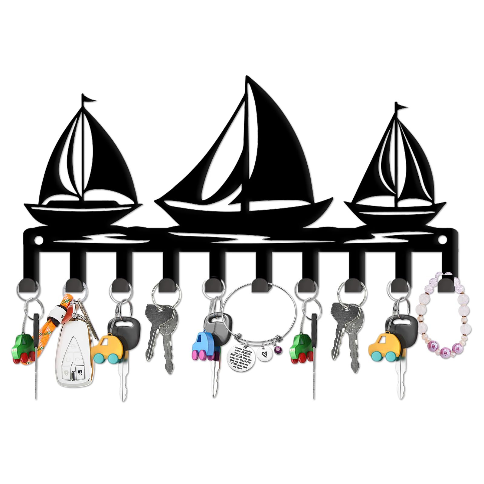 SUPERDANT Portachiavi da Parete Tre Appendichiavi da Parete Prta Chiavi Ingresso Casa Porta Chiavi da Muro per Casa di Barca A Vela di Barca A Vela Gancio Decorativo per Cani Regalo Da Cucina