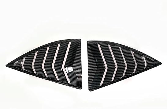 Gloss Black Car Side Window Louver Fit for Chevy Fit for Camaro 5th Gen 2010-2015 2011 2012 2013 Car Rear Window Shutter Cover SpoilerCarbon Fiber