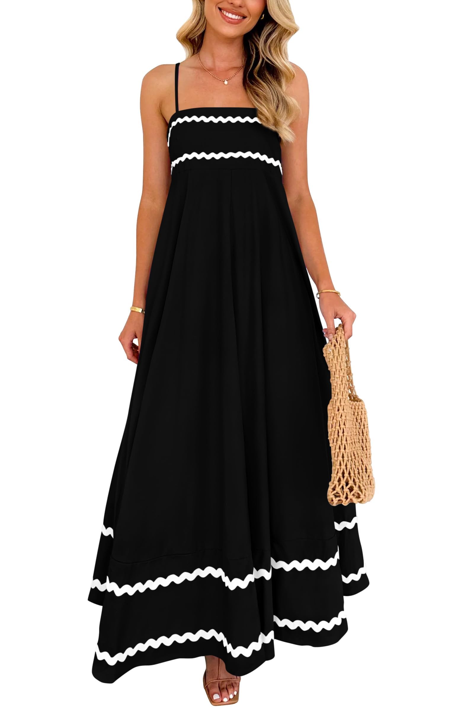 Women's Summer Spaghetti Strap Boho Maxi Dress
