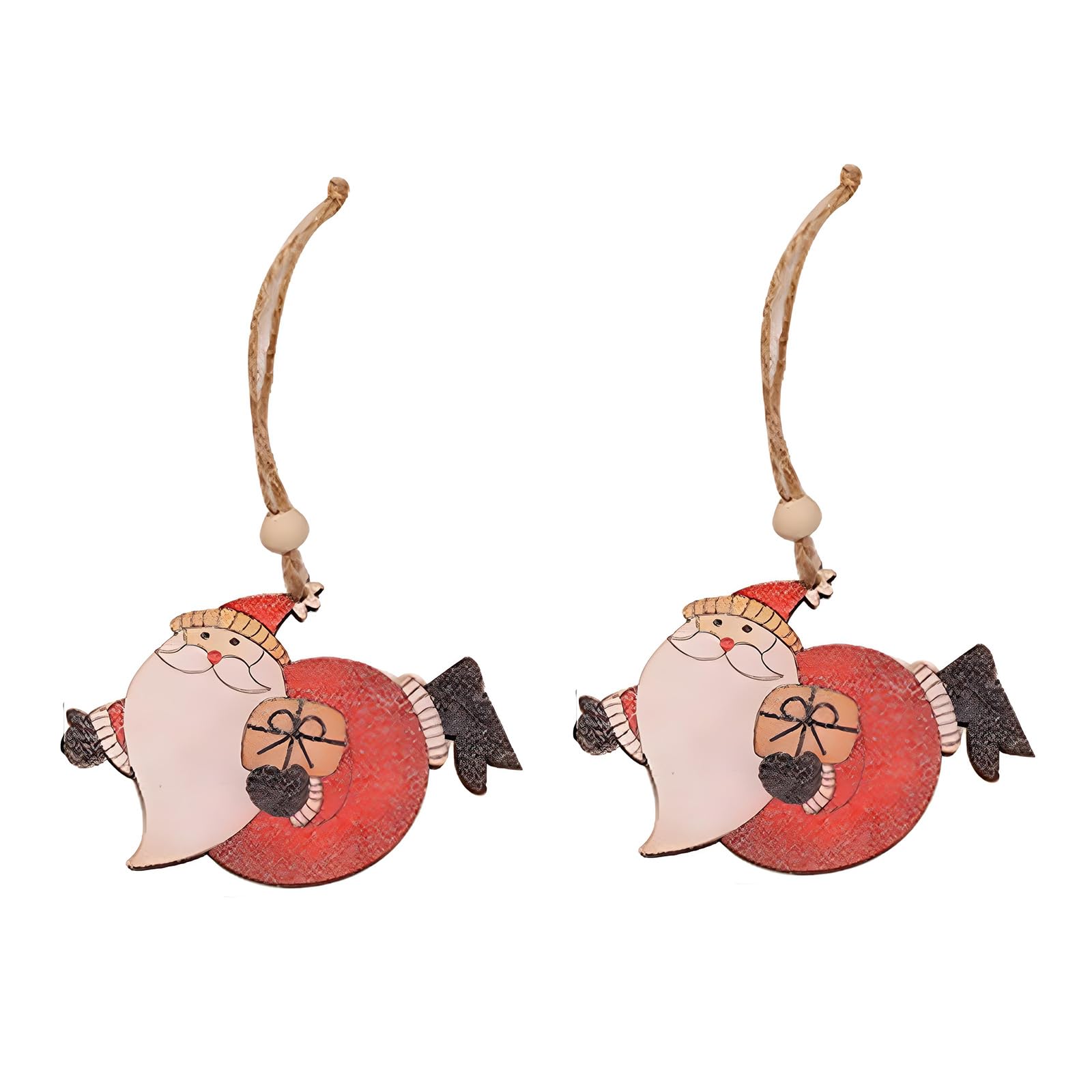 KAQNTUD Festive Santa Claus Snowman Girls Decorations Wooden Handmade Christmas Ornaments for Home and Office Display Wooden Christmas Decorations