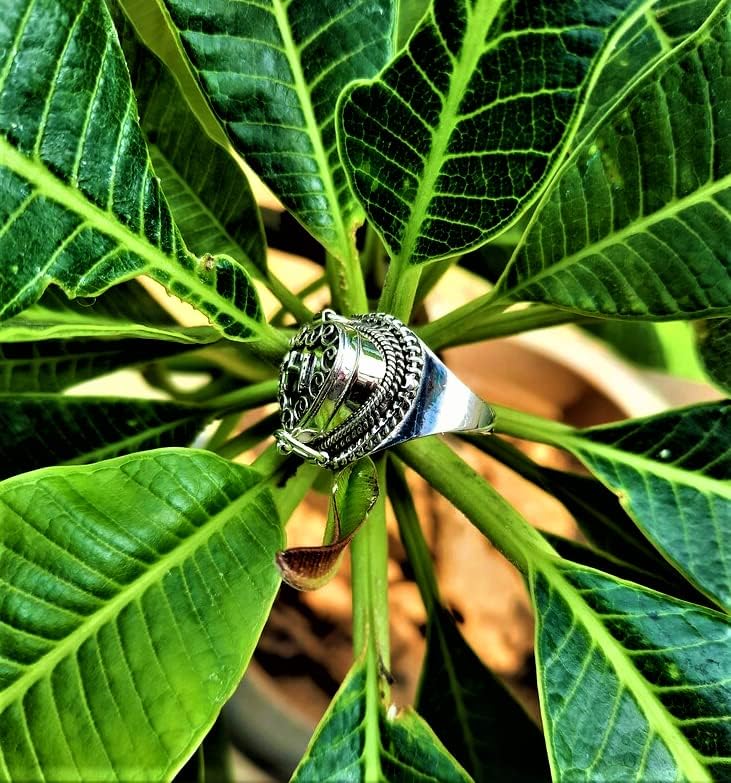 925 Silver Plated Poison Box Ring,Birthday Gifts, Pillbox Ring, Healing Crystal Ring, Boho Ring, Handmade Poison Ring, Openable Ring, Heart poison ring