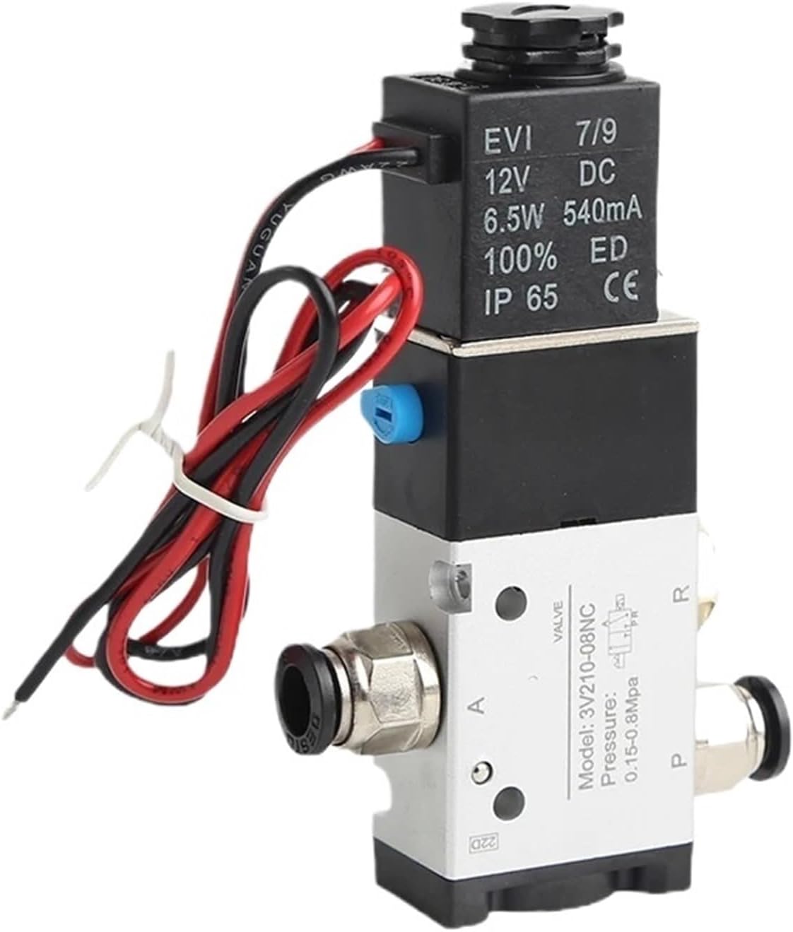 3/2 3V210-08NC Normally Closed 3V110-06NC 3V310-10NC Pneumatic Air Solenoid Valve Electric Control Gas Magnetic Valve 3V410-15NC(3V110 PC6,AC220V)