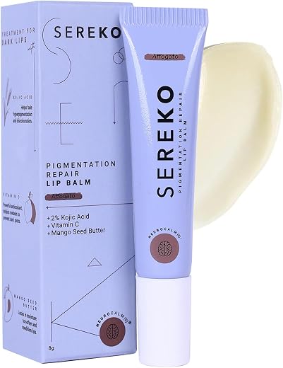 SEREKO Pigmentation Repair Lip Balm for Dark Lips With Kojic Acid, Vitamin C &amp; Mango Seed Butter | Brightens Dark &amp; Discol...