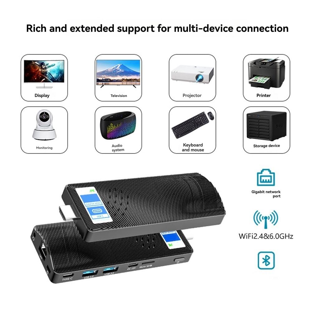 J4115 Mini PC Stick Win 11 Pro 8GB 128GB WiFi5 2.0 4K Compatible de Escritorio para Computadora Portátil