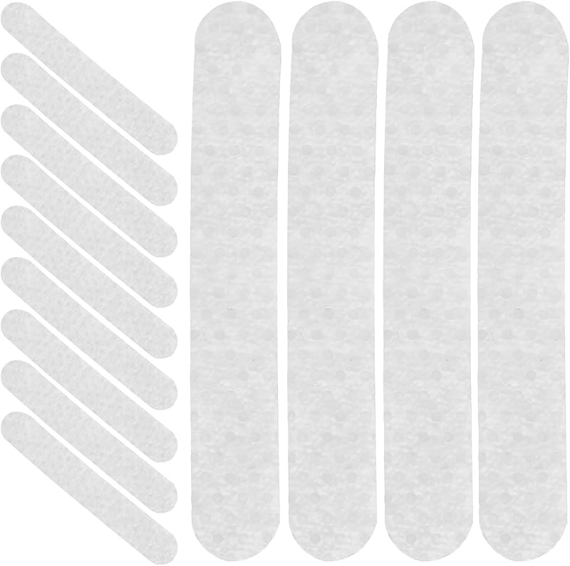 Amosfun 100pcs Silicone Hanger Grips Self AdhesiveAnti Slip Tape White