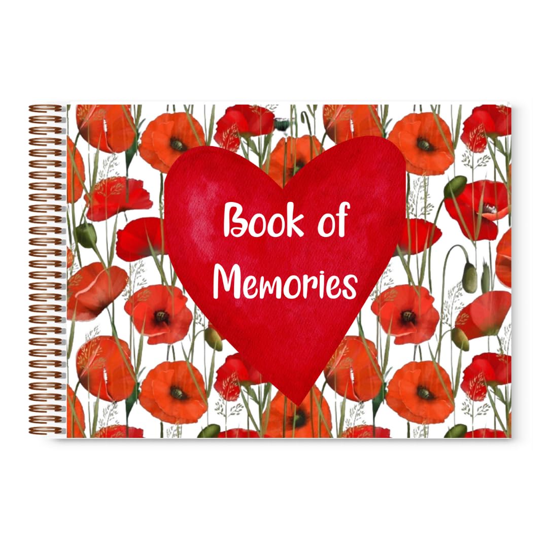 Poppy Flowers Book of Memories, A4