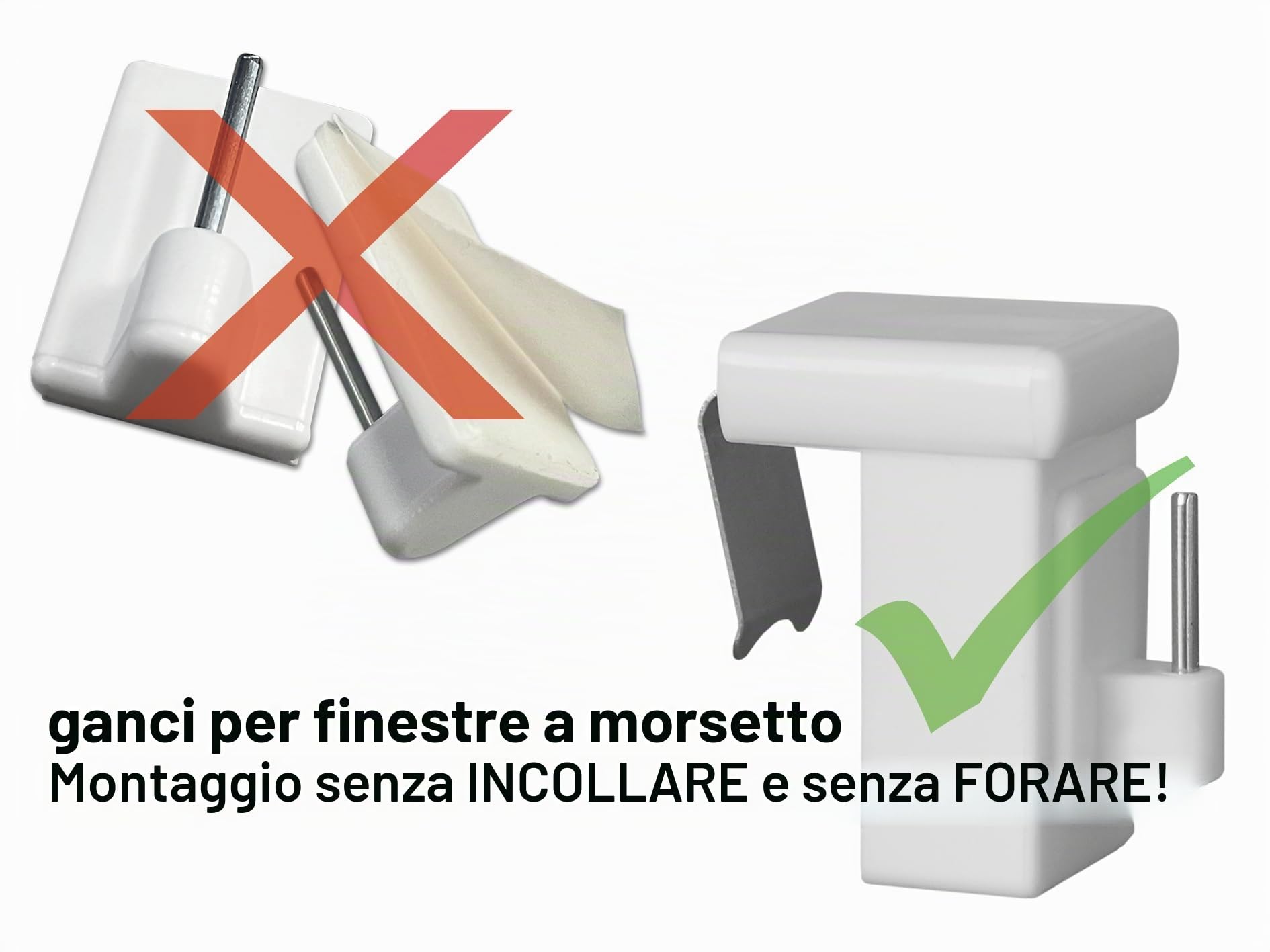 dekondo - 10 Ganci per finestre, Ganci Decorativi per la Decorazione delle finestre, Campo di serraggio: 10-27 mm Universale