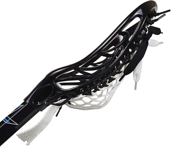 Lacrosse Complete Attack/Midfield Stick with Shaft & Head for Men 1 Stick Black & White Soft Net