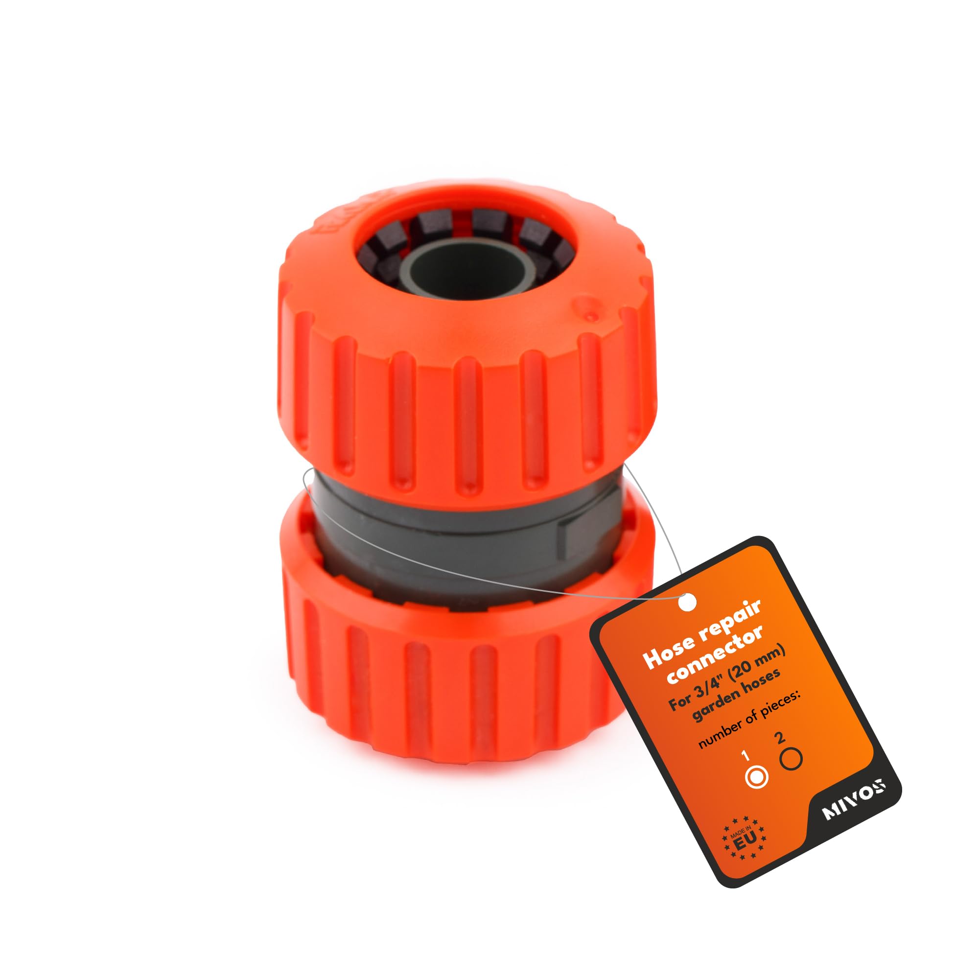 Mivos Schlauchverbinder zum Anschluss von 3/4 Zoll Gartenschläuchen - Reparatur Verbinder - Schlauchkupplung für 3/4 Zoll (19 mm) Wasserschlauch - Reparatur-Anschluss
