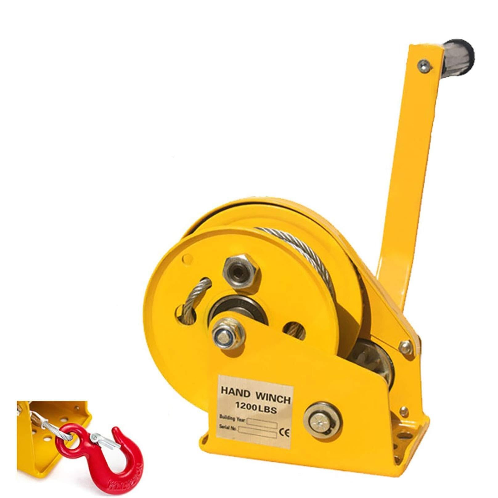 Verricello manuale a manovella, 816,5 kg, resistente, per ATV, barca, rimorchio, garage, fattorie o magazzini, sollevamento carichi pesanti, con cavo da 30 m (800 cm, 544 kg)