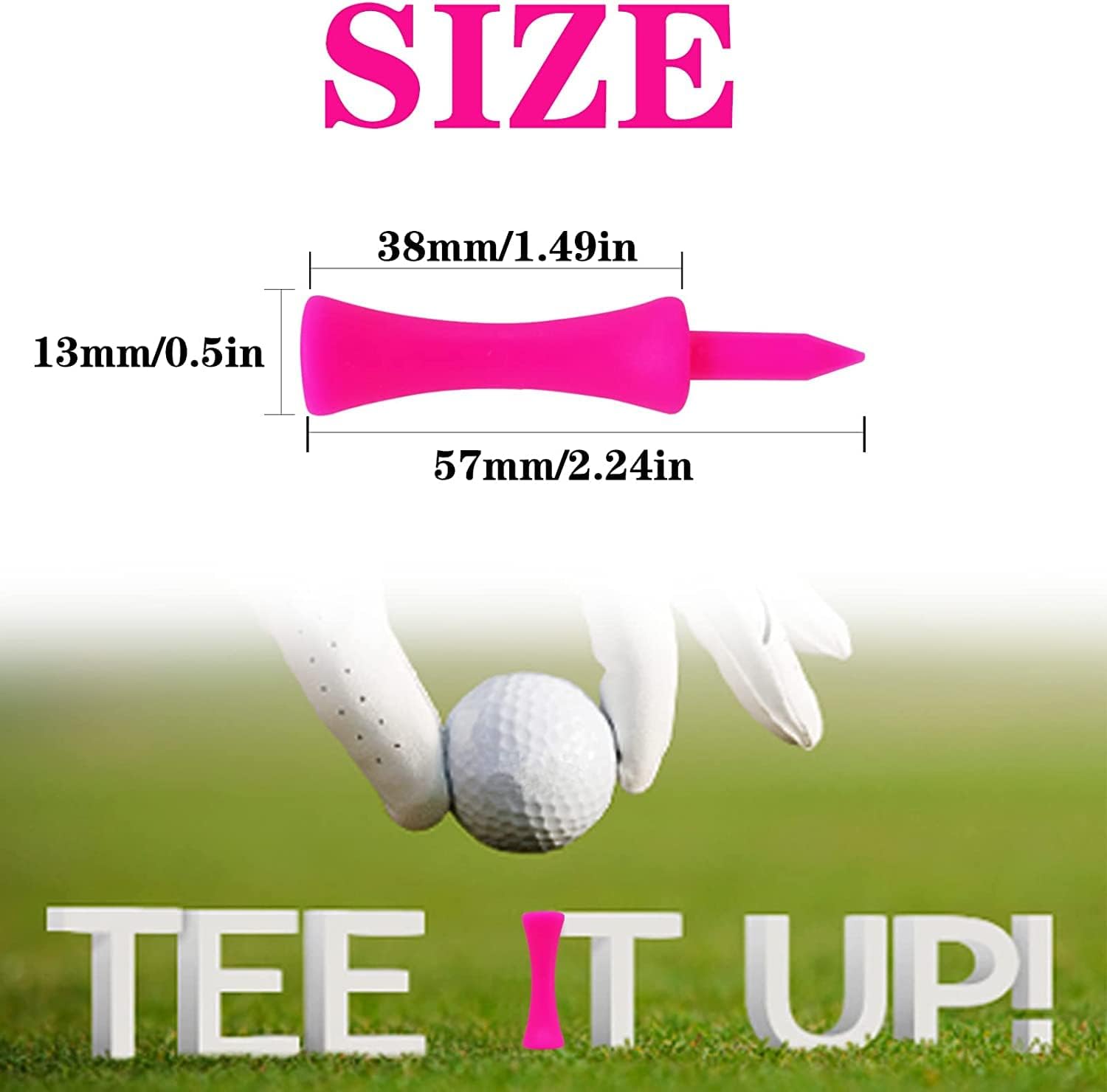 Amy Sport Golf Tees Step Down Plastic Unbreakable 50 Pack Reusable Bulk Professional Height Control Castle Tee for Practice