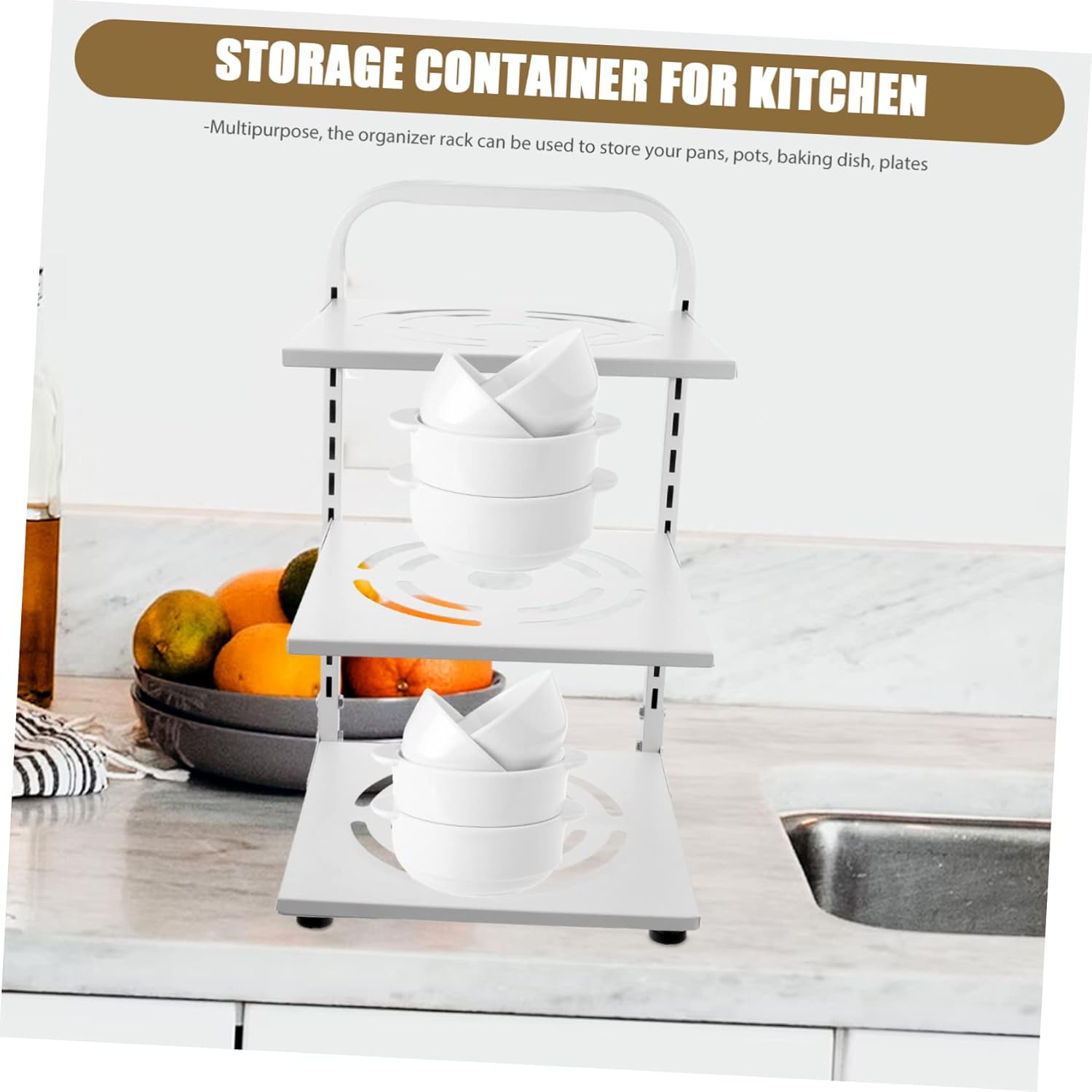 Multi-layer Pot Rack Kitchen Gadgets Draining Pan Organizer for Efficient Storage