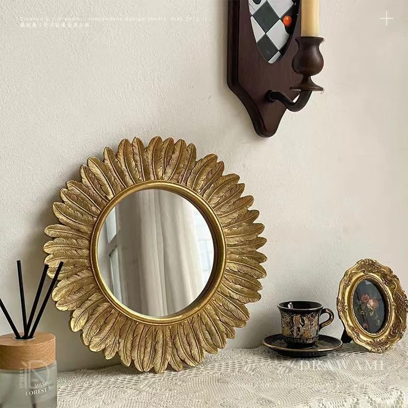 Amazon.co.jp: サンフェザーミラー フレンチアンティーク壁掛けミラー