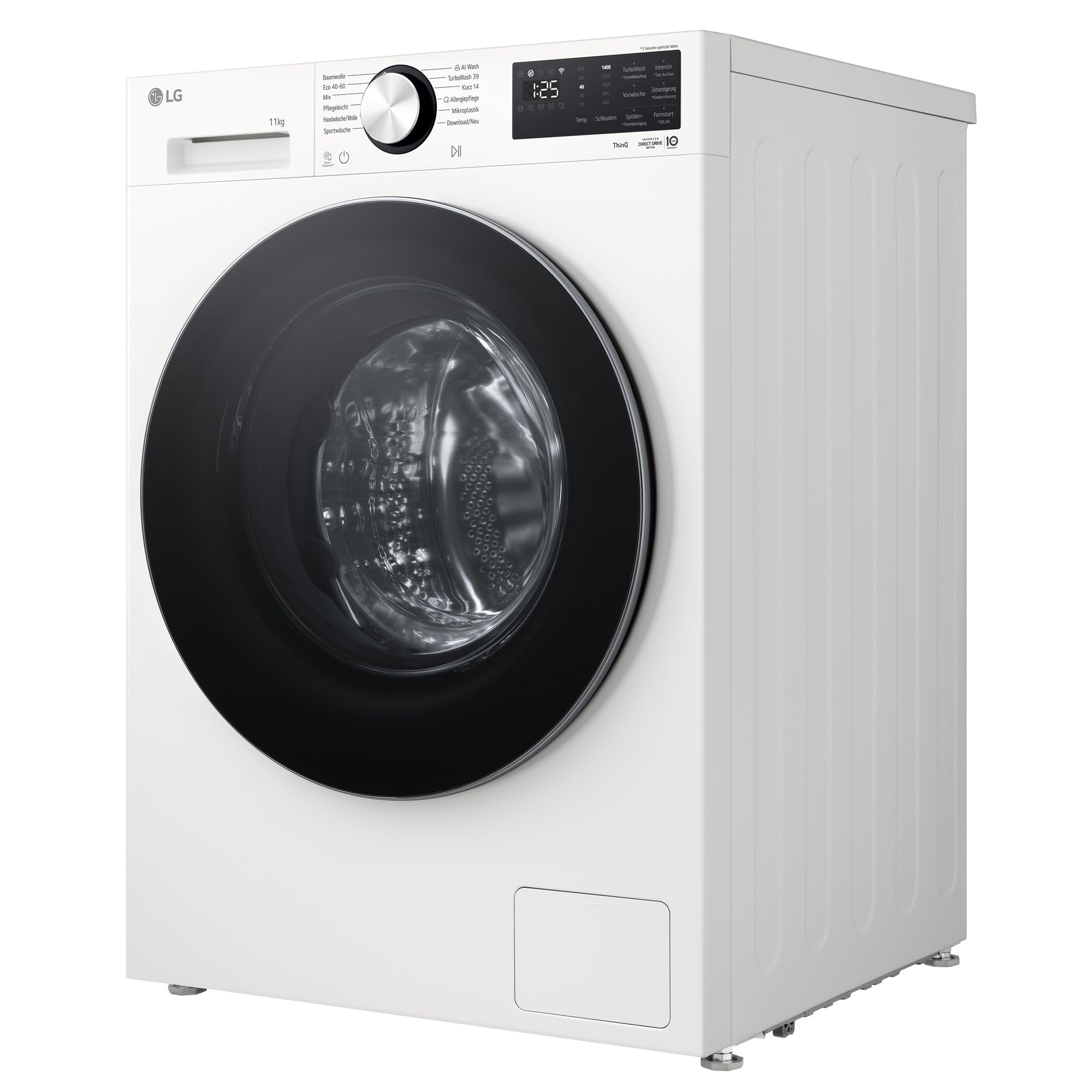 LG F4WX7012 Waschmaschine Weiß, 11 kg, 1400 U./Min. | EEK A-40%, AI DD®, TurboWash®360°, Essence White