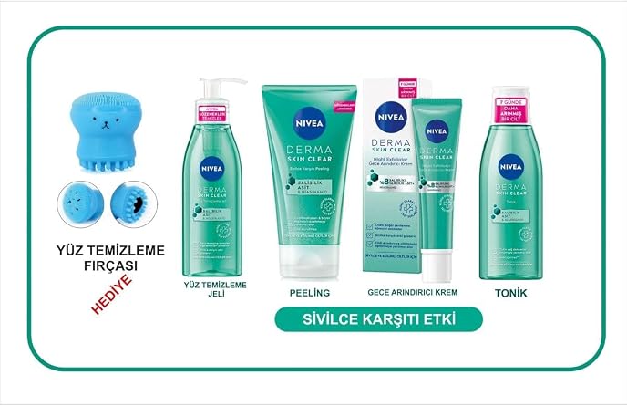 NIVEA Derma Skin Clear Night Exfoliator-Spiked Skin Skin Care-Cleaner Purifying Care Set