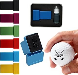 Custom Golf Ball Stamp, Personalized Name Monogram Logo Marker, Waterproof Self-Inking Design, Reusable Ball Marking Stamper with Metal Case, Golf Accessory Gift for Golf Lover, Birthday Father's Day