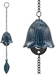 Japanese Leaf Wind Chimes, Small Wind Bell Pendent for Outside Hanging Cast Iron Wind Chime Ornament for Bless Garden Backyard Home Decor (Bronze)