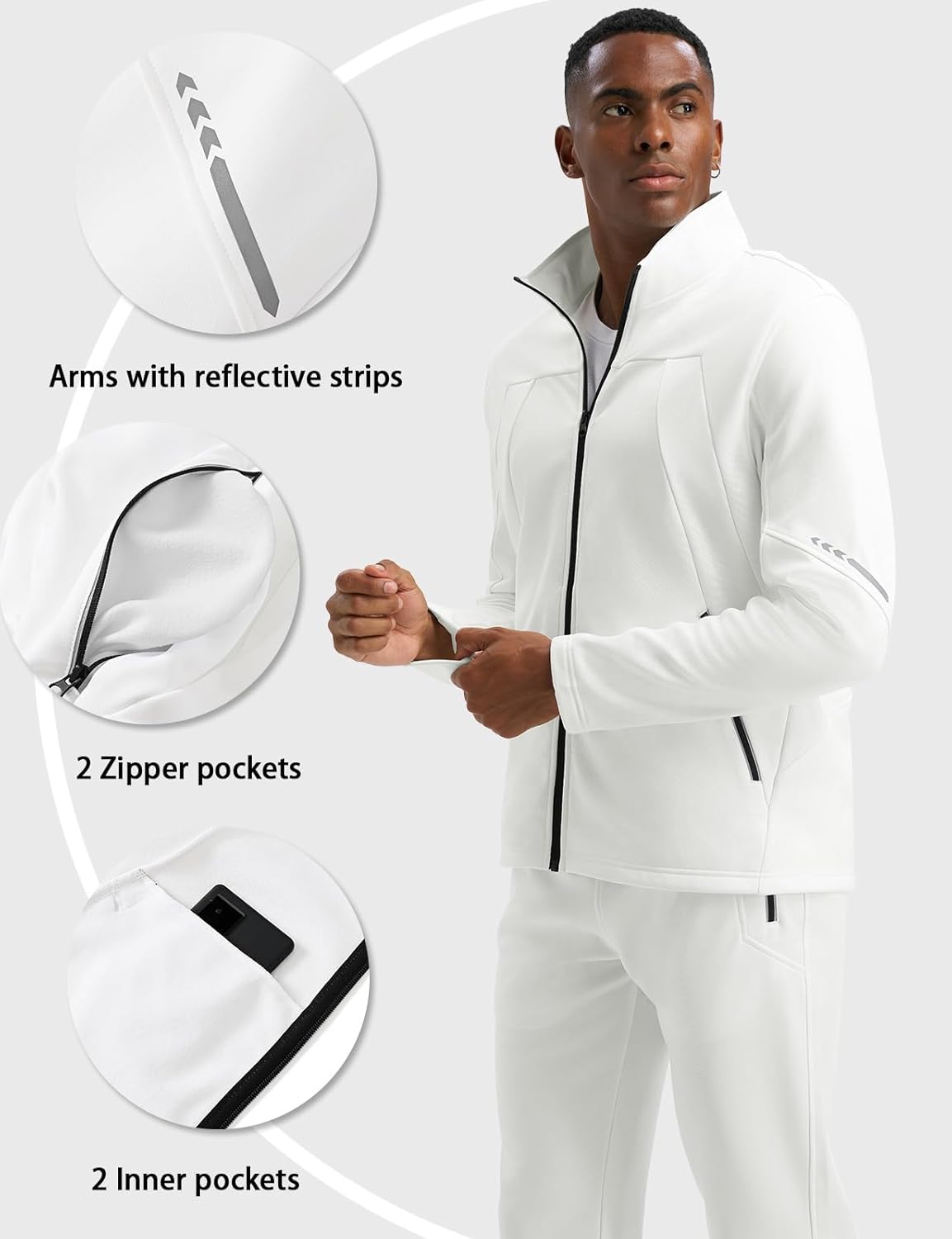 BGOWATU Men's Tracksuits 2 Piece Set Fleece Lined Sweatsuits for Men Winter Jogging Suit Track Suits Outfit Casual - Image 5