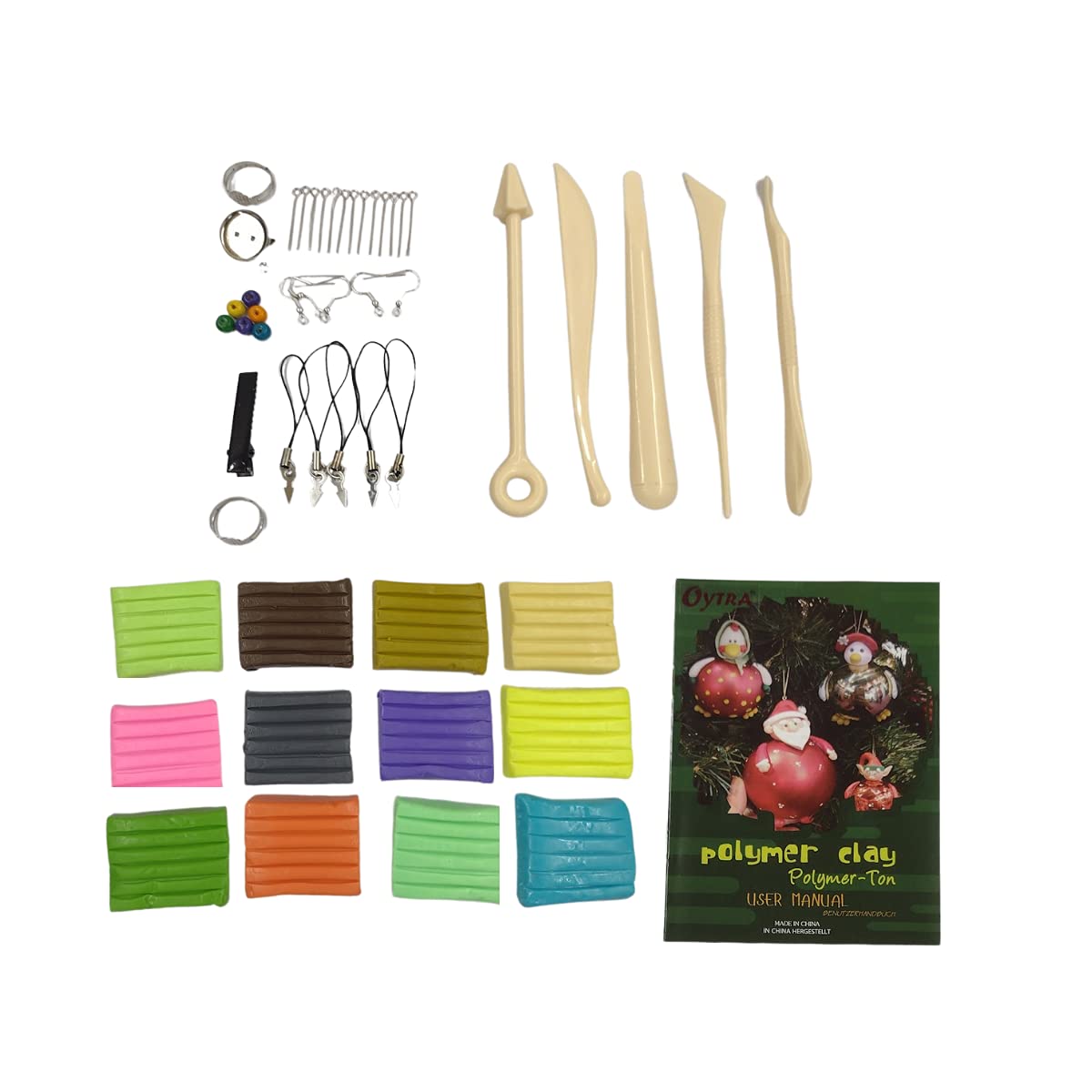Oytra 12 Color Polymer Clay Oven Bake Set 20 Grams Each Colour for Jewellery Earing Making Beginners Kit (Pastel Colors)
