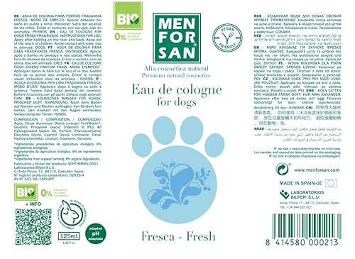 Parfum pour animaux domestiques Menforsan Eau de Cologne (125 ml)
