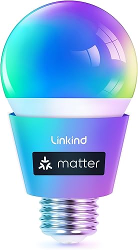 Miniatura 11 de Bombilla Inteligente Linkind Matter, Bombillas Inteligentes WiFi con Control Remoto, Bombilla Inteligente Compatible con Apple Home, Alexa, Google