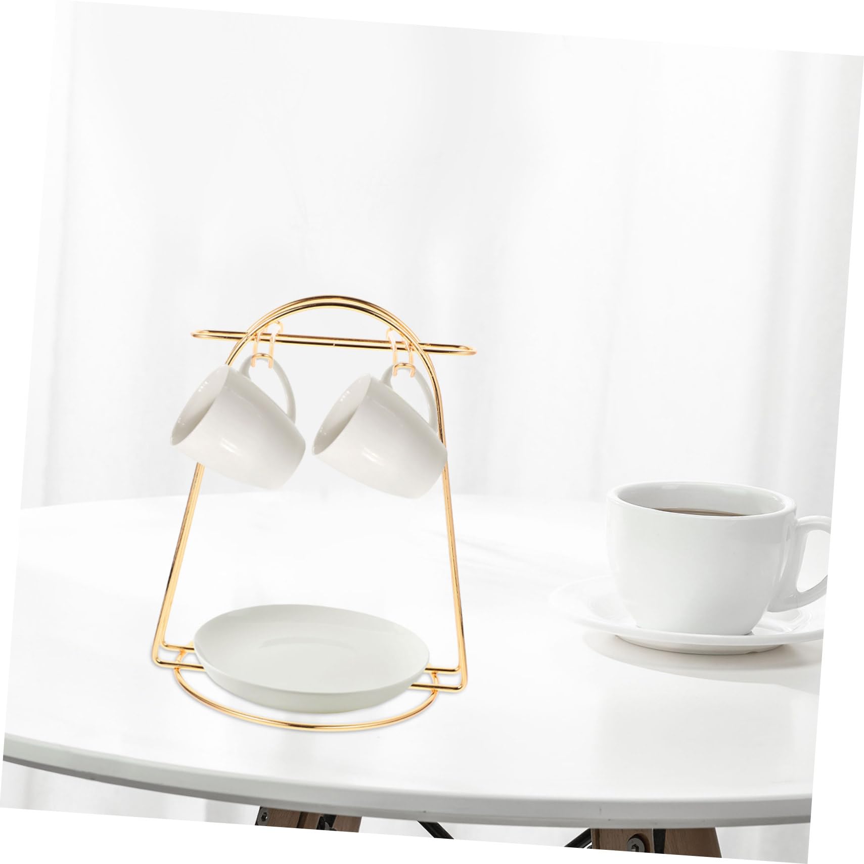 2x Tassenhalter Aus Eisen – Goldfarben, 19x13x7 Cm, Abtropfständer & Display Für Tassen & Untertassen