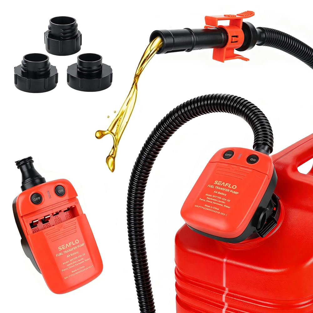 Pompe Carburant Électrique avec Stop Automatique, Pompe Essence Electrique, Pompe de Transfert de Carburant Auto Stop avec Adaptateur 3 Tailles und 1M Tuyau pour Huile Essence Diesel (9 LPM)