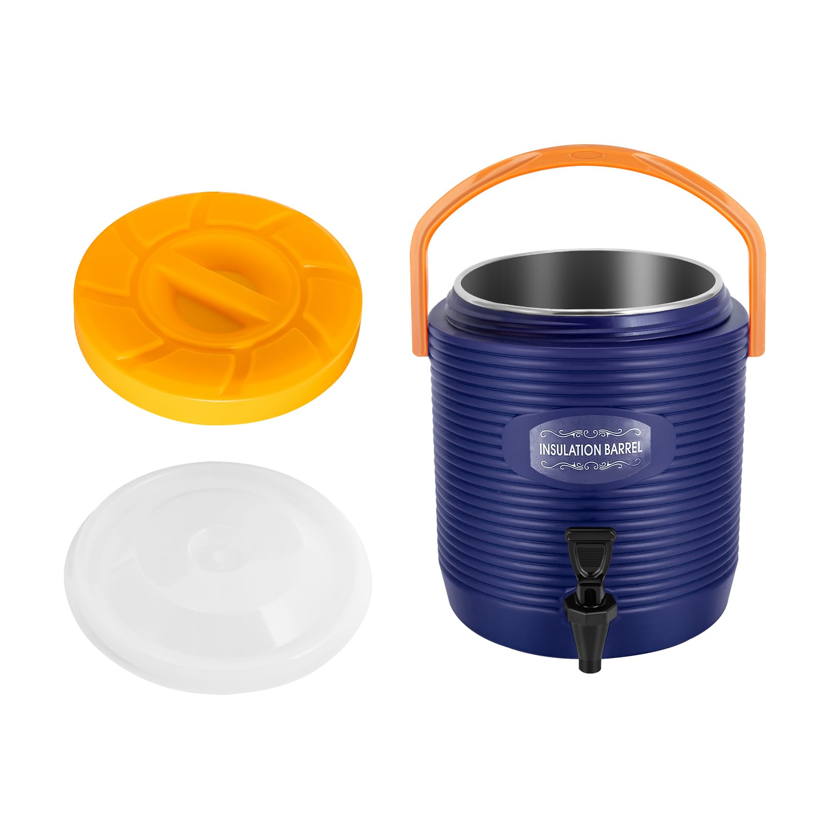 Edelstahl Thermobehälter 11L mit Zapfhahn, Deckel & Tragegriffen, Tragbar Nahrungsmittelwärmer Warmhalte-Getränkespender für Parties, 24h Temperaturhaltung für Speisen, Kaffee & Tee (Blau)