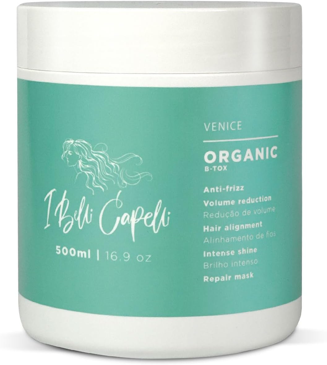 I Belli Capelli Venice Botox Hair Treatment - Reduce Frizz, Smoothness, Rejuvenates Dry and Damaged Hair, Deep Hydration, Volume Control,-Formaldehyde-Free, Organic Hair Botox (17.6 oz/500 ml)