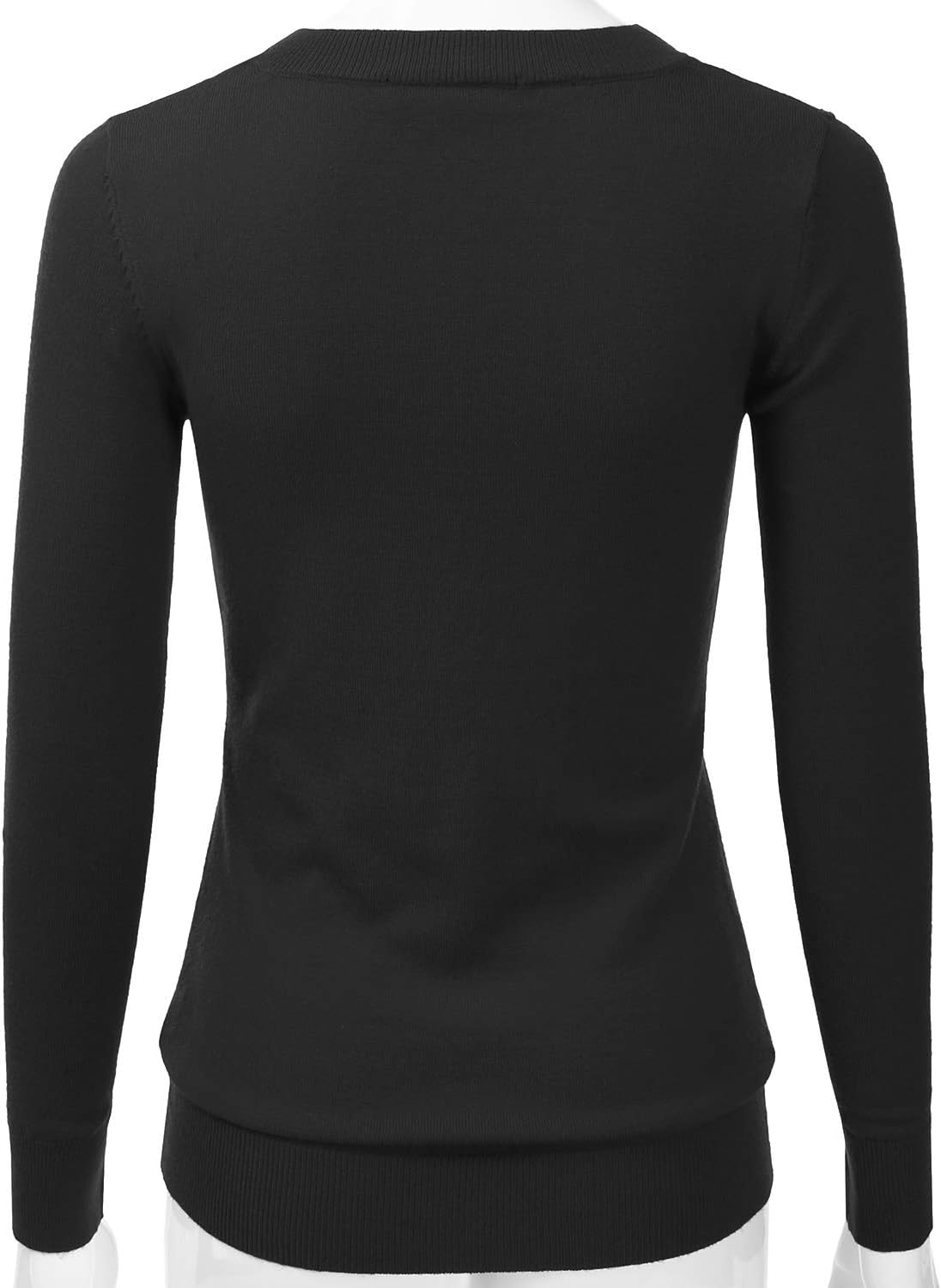 EIMIN Women's Long Sleeve V-Neck Slim Fit Pullover Soft Knit Top Sweater (S-XL) - Image 3