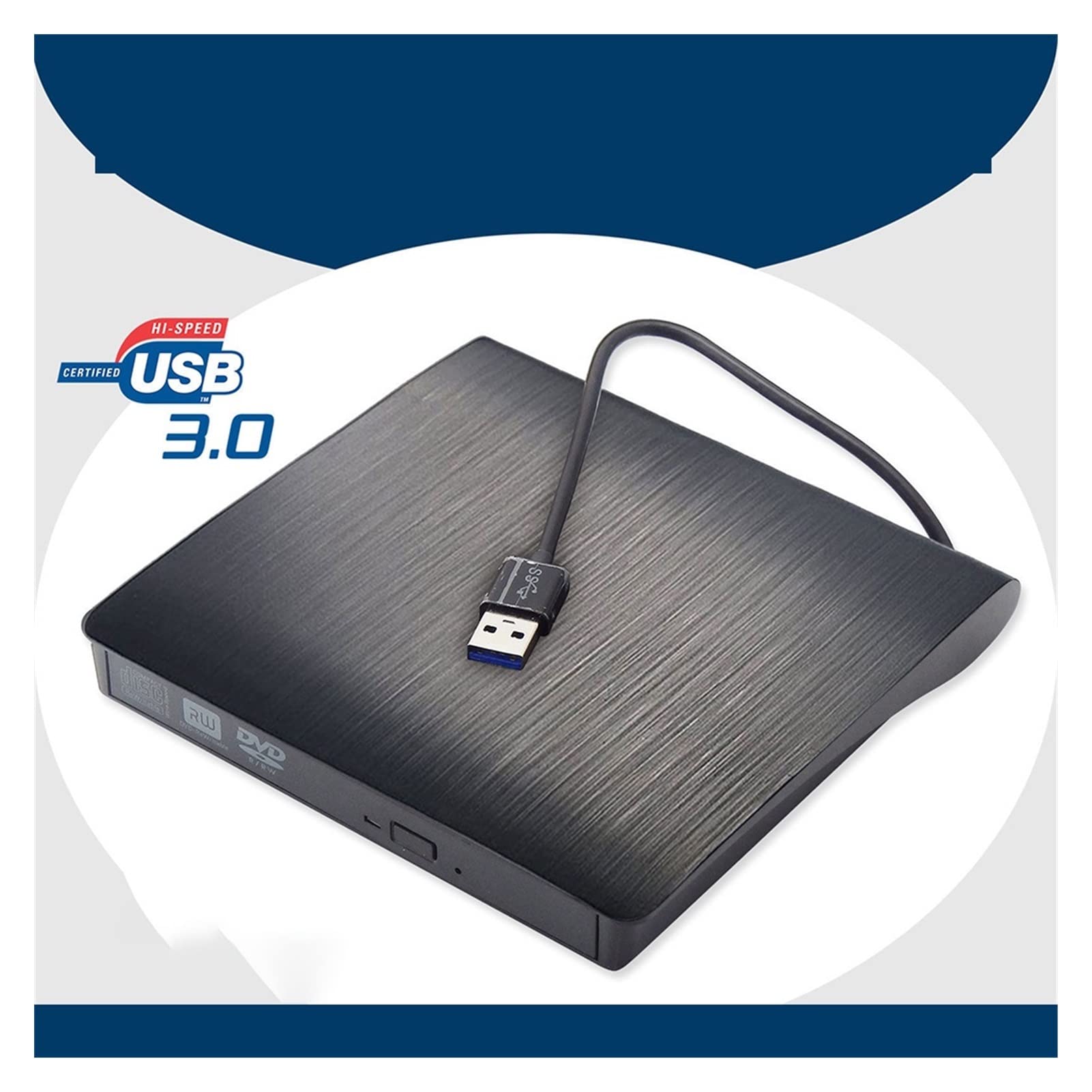 Portátil DVD-ROM USB 3.0 Unidad óptica Externa Delgada CD ROM Lector de Disco Escritorio Ordenador Personal Tableta portátil Promotion DVD Jugador Portátil(NO.2)