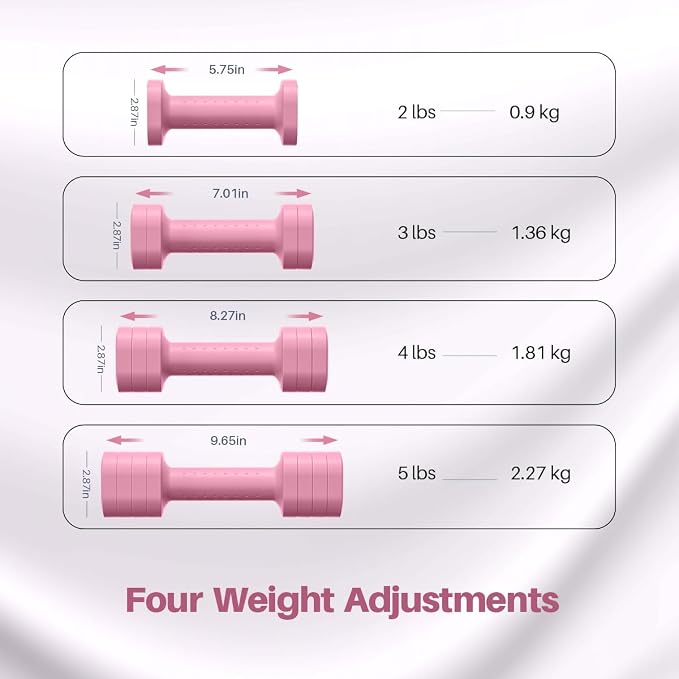 Set ajustable de pesas Zempox para mujeres 4 en 1 miniatura 3