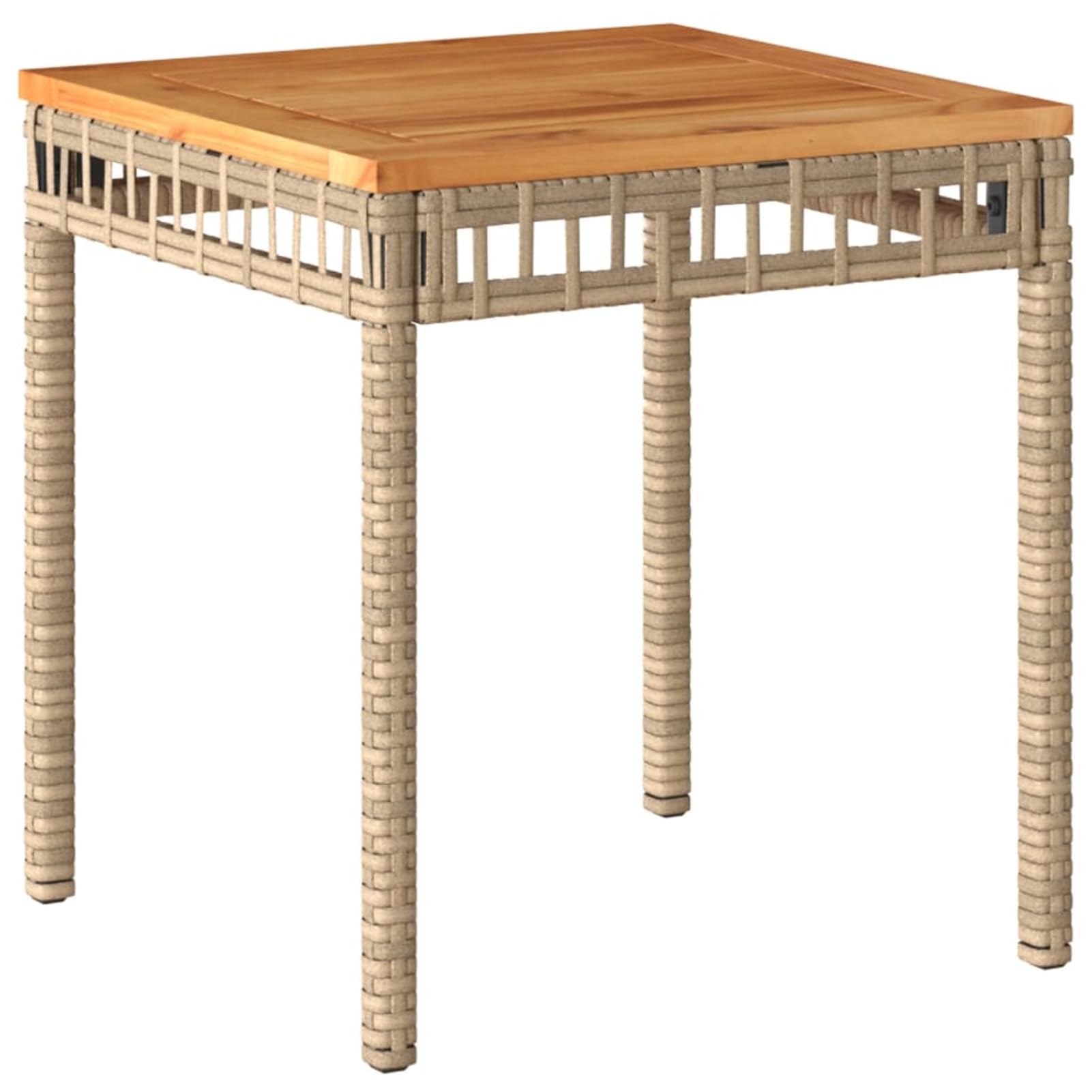 Set da Bistrot 3 pz Beige in Polyrattan e Legno Massello Acacia,Set Bistrò Veranda,Set Bistrot da Esterno,Set Bistrot da Balcone-365867