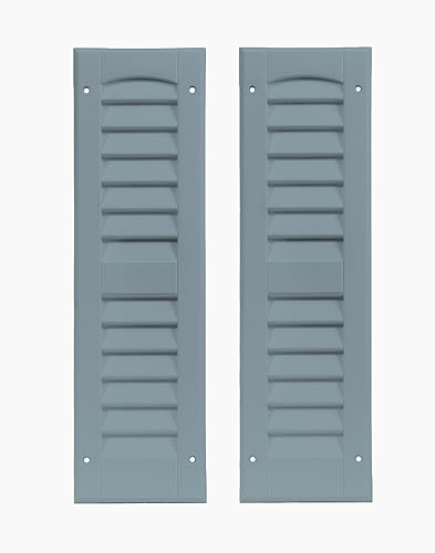 Miniatura 13 de Persianas de cobertizo con listones de 6 pulgadas de ancho x 21 pulgadas de alto, color azul Bedford para cobertizos, casas de juegos y gallineros