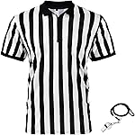 Syhood Referee Shirt Costume Men Women, Whistle Black and White Striped Football Soccer Official Ref Shirt Jersey(XXX-Large)