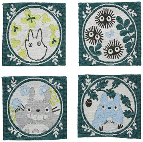 丸眞 コースター ジブリ となりのトトロ H10×W10cm リーフフレーム 異なる4柄セット 1165031800