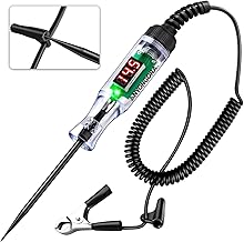 Heavy Duty Automotive Circuit Tester Test Light, 3-48V Digital LED Voltage Tester with Voltmeter, Dual Polarity Indicator and Stainless Probe for Car, Truck, RV, Boat Fuse Testing