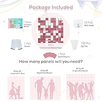 Vista 37 de 36 Panels Giltter Wall Backdrop Pink Shimmer Wall Backdrop for Party Wedding Birthday Engagement Bachelorette Parties Anniversary Decoration