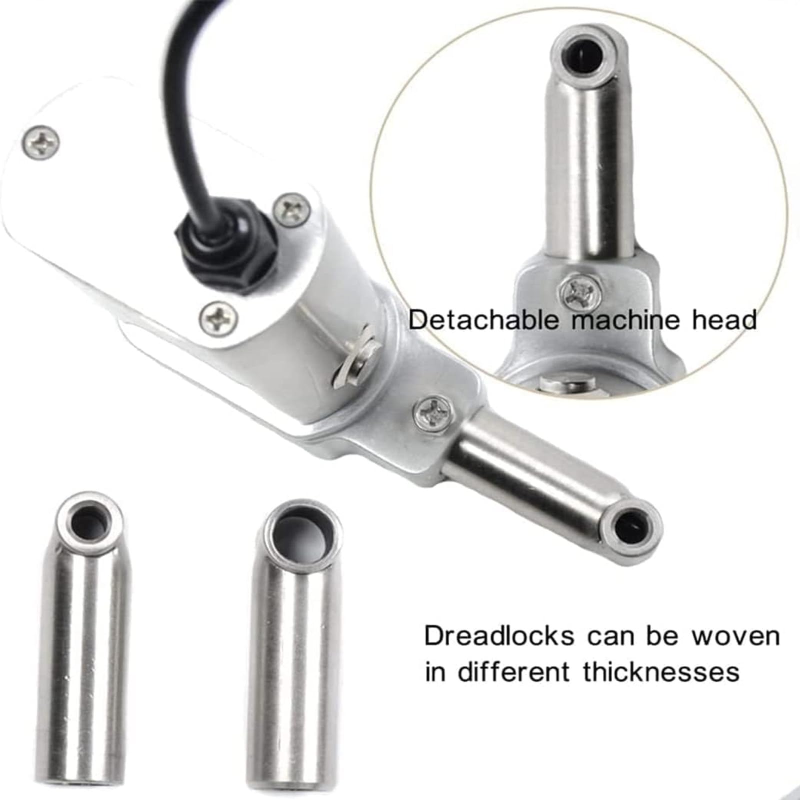 Máquina Eléctrica para Hacer Trenzas De Mano, Trenzadora De Ganchillo De 6-16 Mm con 20 Ganchos De Ganchillo Automáticos, Mini Trenzas Instantáneas para Hacer Trenzas De Bricolaje,14MM