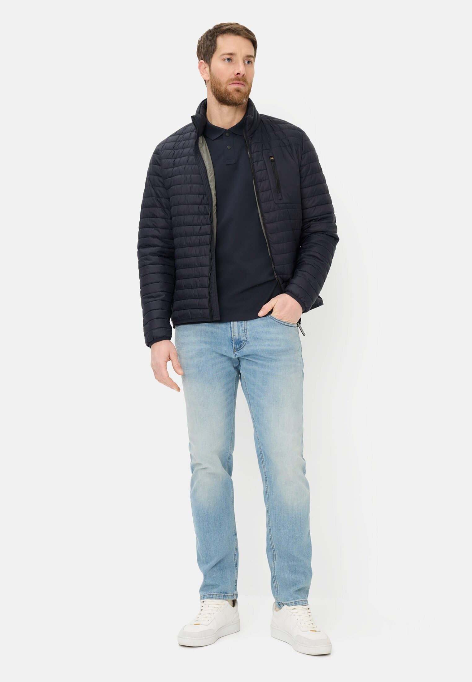 camel active Herren Wasserabweisende Steppjacke | Steppjacke mit Stehkragen, Zwei-Wege-Reißverschluss, praktischen Taschen und wasserabweisender Funktion