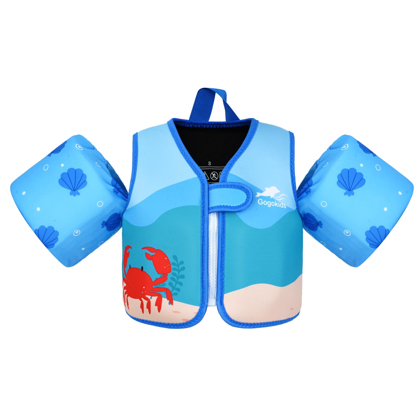 Gogokids Chaleco de natación para niños, chaqueta flotante de natación con dos brazaletes, flotación para niños de 2 a 6 años/10 a 30 kg, perfecto para piscina, clase de natación, playa y fiesta