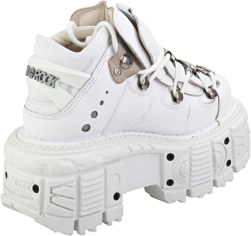 New Rock M-TANK106-C1 Unisex 100% Leather Goth Platform Punk Ankle Boots Shoe