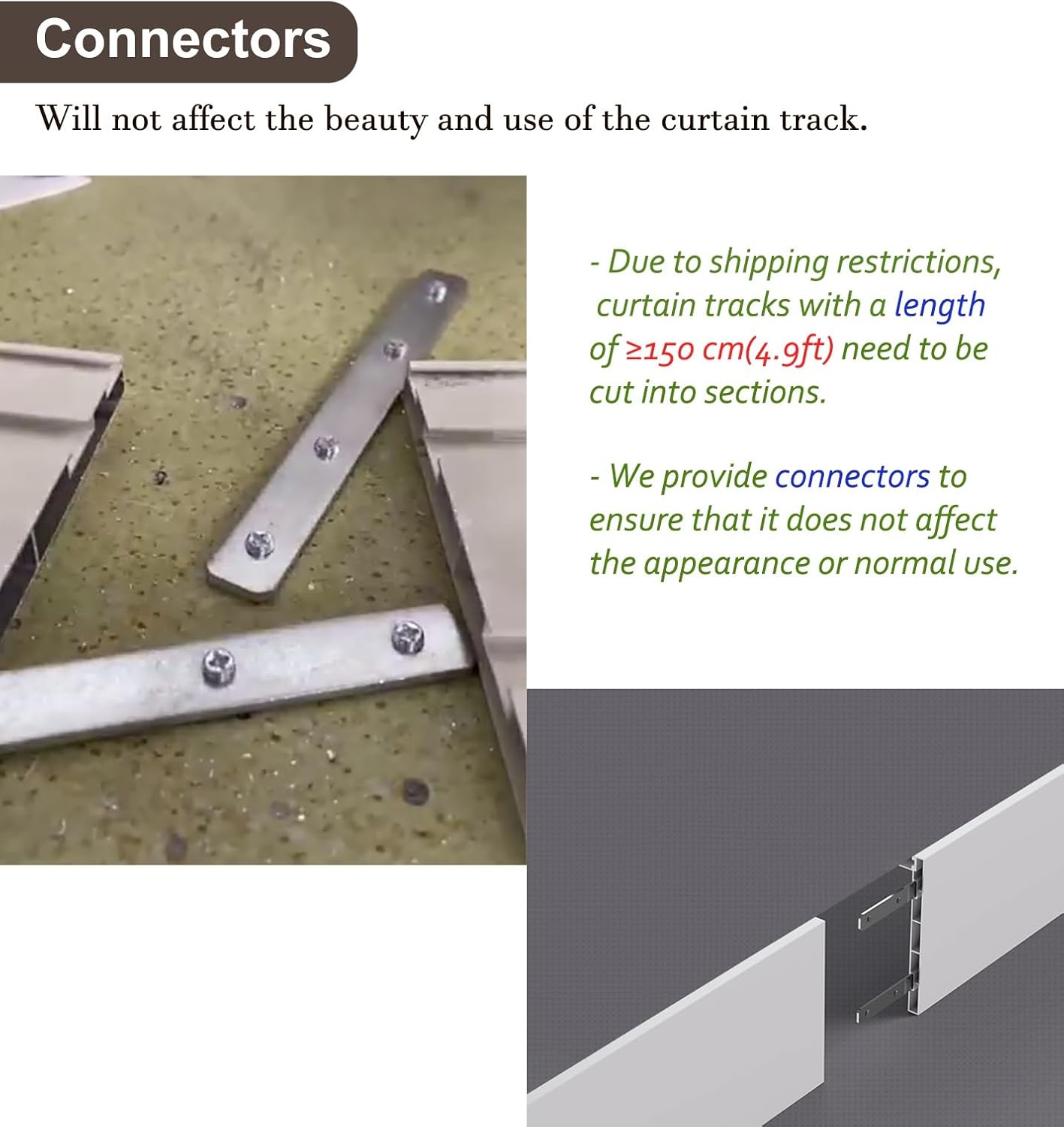 Aluminum Alloy Ceiling Curtain Pelmet Box - Decorative Valance Frame Kit for Roller Blinds, Gray, 1.2m (3.9ft) - Stylish Window Cornice Solution