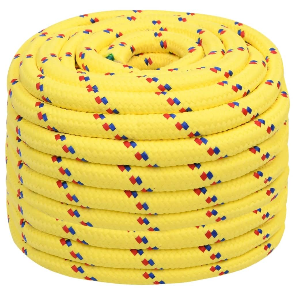 vidaXL Boat Rope Anchor Line Braided Cord UV Resistant Ship Marine Yacht Coil Rope Abrasion Resistant Yellow 20 mm 50 m Polypropylene โ image 1