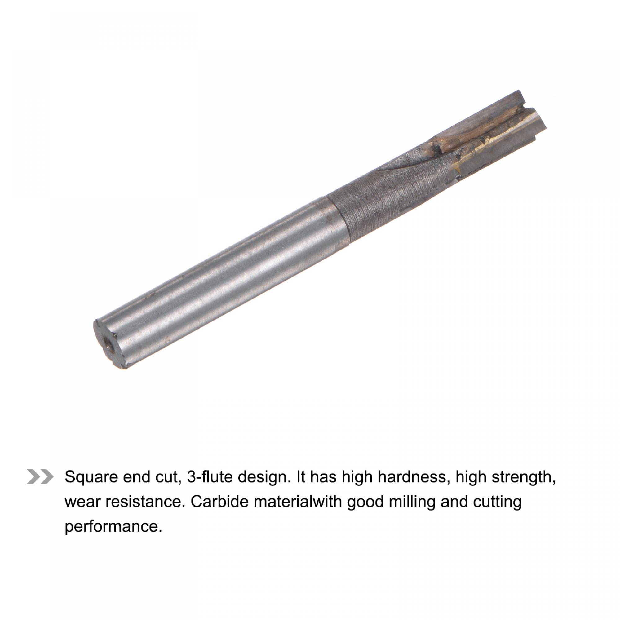 Uxcell 25mm Dia MT3 Morse Taper Shank C1 Carbide Tip 4 Straight Flute